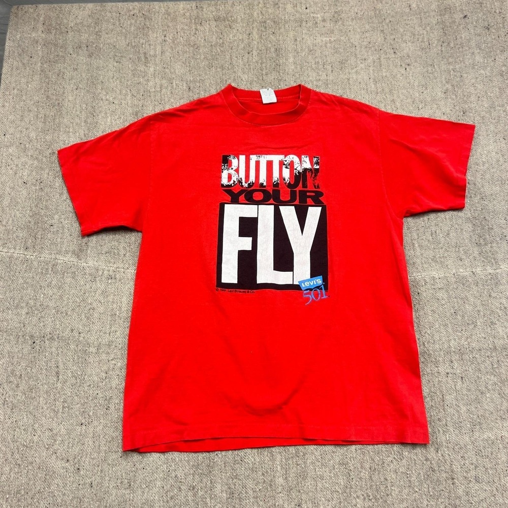 Vintage Levi's‎ 501 Shirt Mens XL Red 1990s USA Button Your Fly